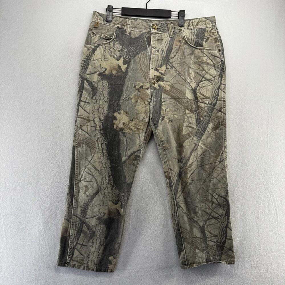 Vintage Realtree Camo Pants Men's 35x27 Green Hardwoods Straight hunting 90s - Picture 2 of 10